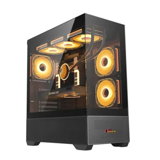 PC Power GS550 ICE Tower 6 X ARGB Fan ATX Gaming Desktop Casing