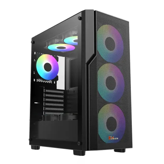 PC Power PG-H450 Black Zero Mesh 4 X ARGB Fan With  550W PSU ATX Gaming Casing