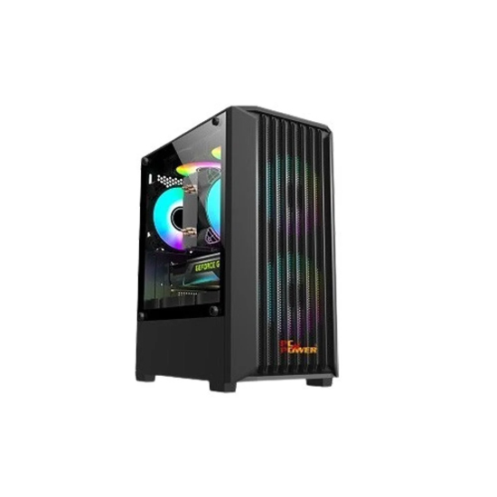 PC Power DARK BREEZE MESH Black Gaming Casing With 230W PSU & 3 X ARGB Fans