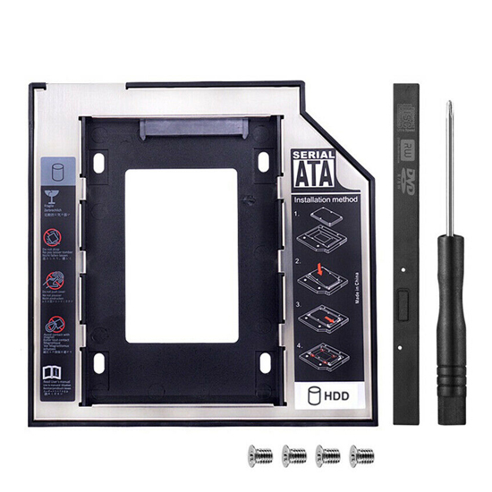 9.5mm SATA 2nd HDD SSD Hard Drive Caddy Universal Laptop CD DVD ROM