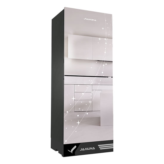 Jamuna JE6-BM2D8QD Mirror White Star Refrigerator 248L