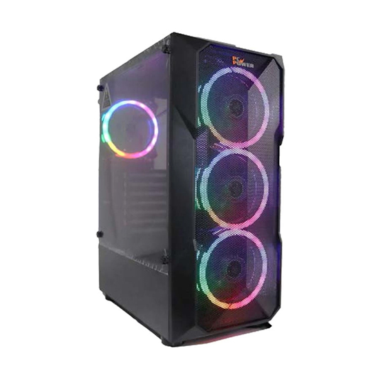 PC Power GC2301 MESH 6 X RGB Fan Black Mid Tower ATX Gaming Casing