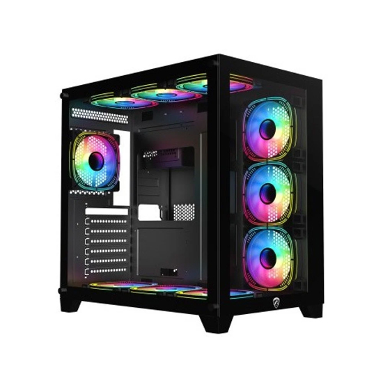 PC Power ICEBERG V2 Black Gaming Casing With 650W PSU & 7 X ARGB Fan