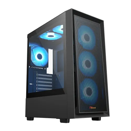 PC Power Crystal Mesh V3 Black Desktop Gaming Casing With 6 X ARGB fans | PP-GS2404V3 BK