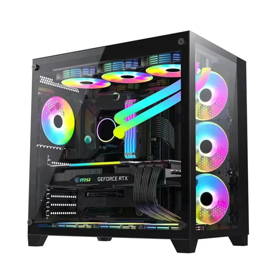 PC Power ICEBERG Black Mid Tower ATX Gaming Casing With 7 X ARGB Fans | PP-H40 BK