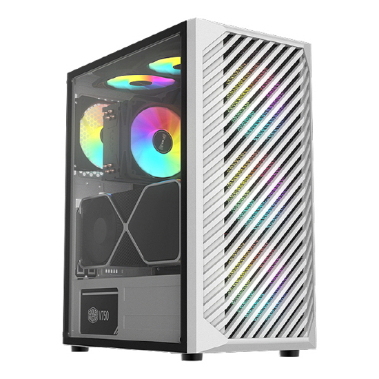 PC Power PP-GS2409 White Z777 Mesh White ATX Desktop Gaming Casing With 4 X ARGB Fans