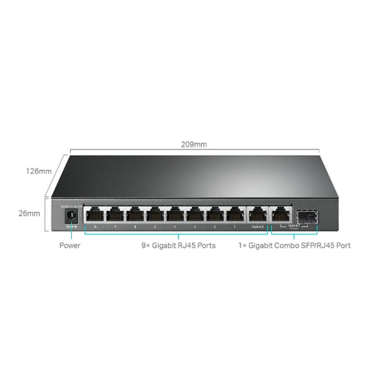 TP-Link TL-SG1210MPE 10 Port Gigabit Easy Smart Switch With 8 Port PoE+