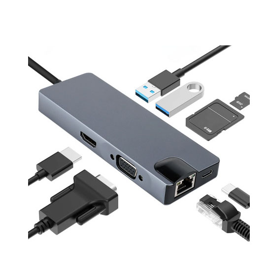 8 In 1 USB C HUB Type-C To Multi USB 3.0 HUB