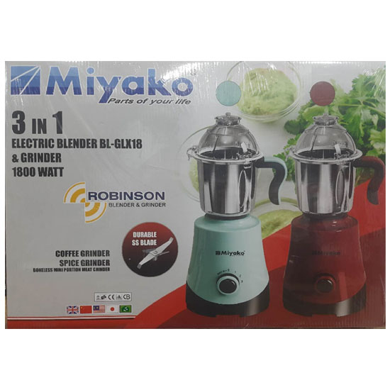 Miyako BL-GLX18 Robinson 3 in 1 Blender & Mixer Grinder 1800 Watt