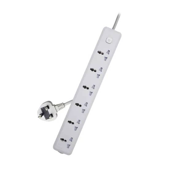 Deli CT705ES 3 Pin 6 Port 3 Meter Power Strip With Surge Protection